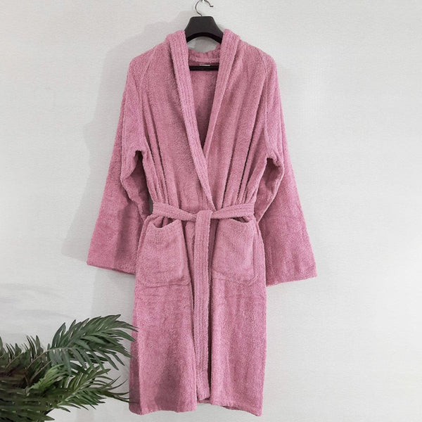 Dark Pink Color 100% Cotton Bathrobe – Large