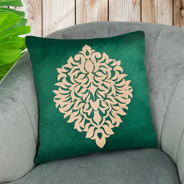 Velvet Stuff Laser Cut Cushion In Green Color 16” x 16” 1040542
