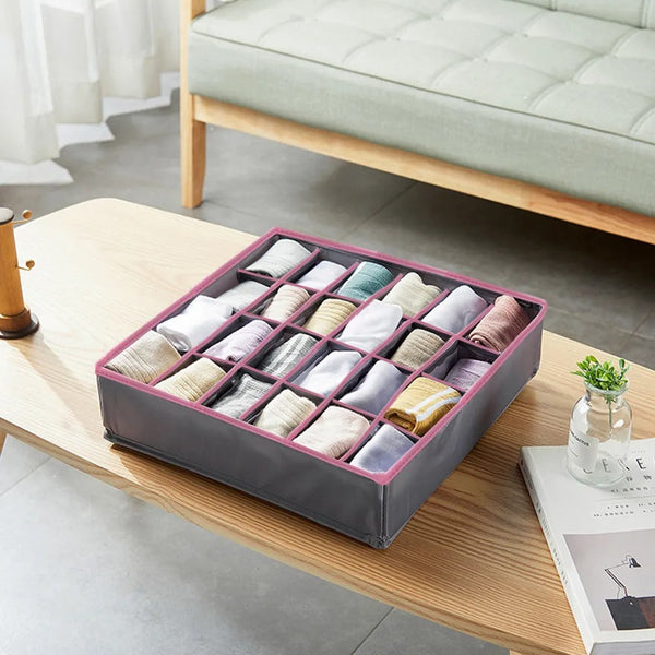 24 Grids Non-Woven Socks Organizer / Storage Box For Socks & Under Garments