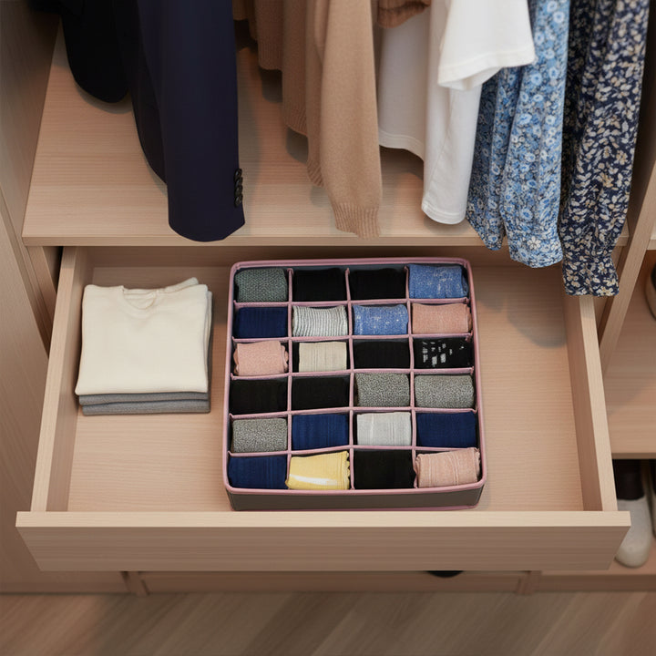 24 Grids Non-Woven Socks Organizer / Storage Box For Socks & Under Gar ...