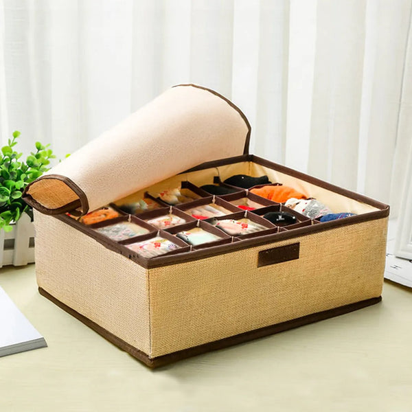 12 Grids Non-Woven Socks Organizer / Storage Box For Socks & Under Garments