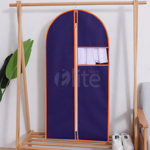 Dust Proof Non-woven Zipper Clothes Cover Bags (Blue)