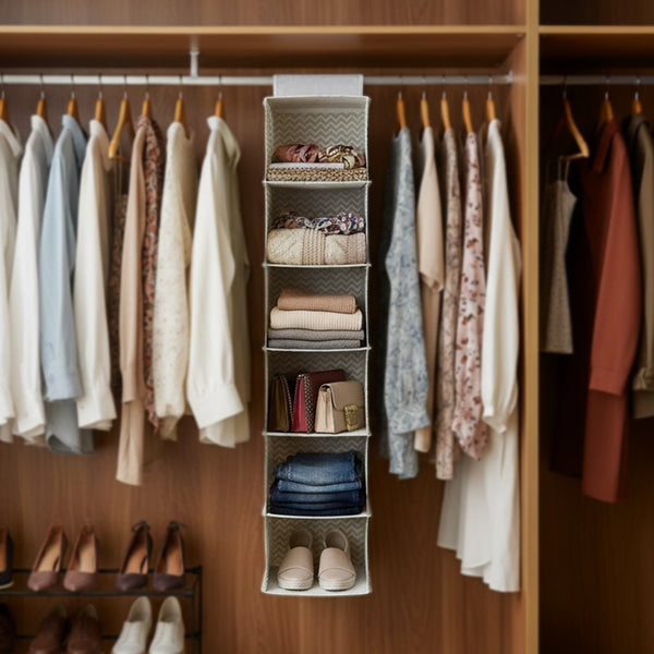 6 Layers Foldable Hanging Wardrobe Organizer