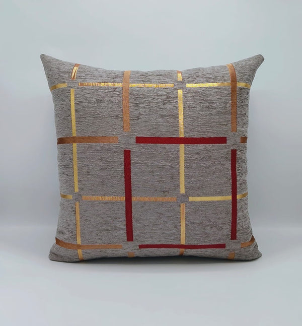 Golden line jacquard Cushion Cover 16" x 16" 1040438