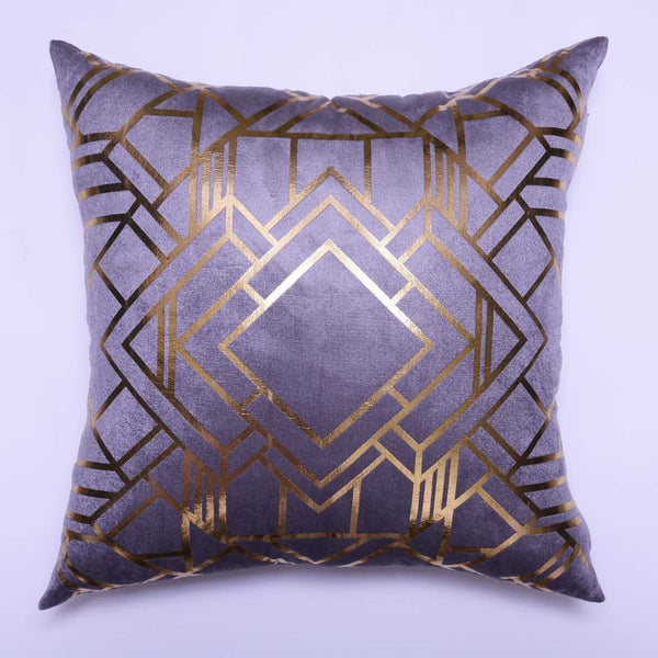 Luxury Foil print Grey Valvet Cushions Cover 16″ x 16″ 1040282