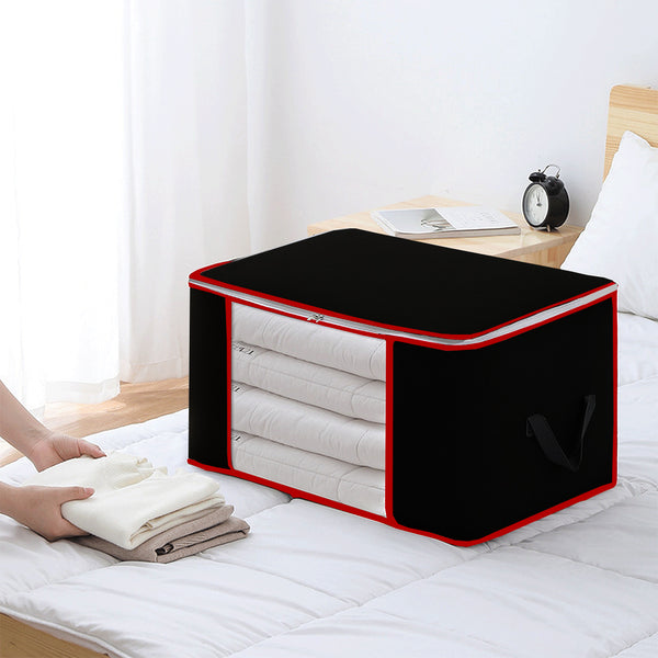110 GSM Non-Woven Blankets & Clothes Storage Bags-Dyed Black
