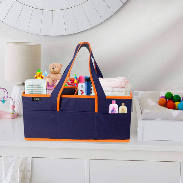 Baby Diaper Caddy Organizer-Dyed Blue