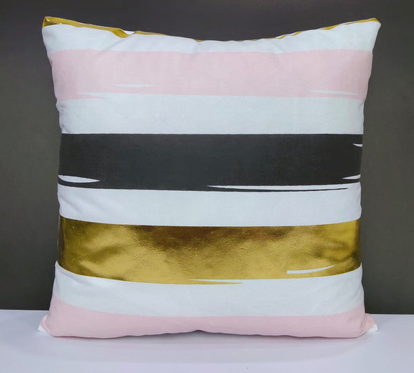 Luxury Golden Foil Printed Velvet Cushion 16 x 16 inches 1040484