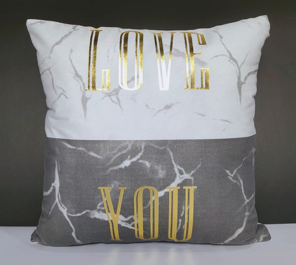 Luxury Golden Foil Printed Velvet Cushion 16 x 16 inches 1040415