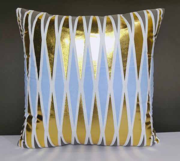 Luxury Golden Foil Printed Velvet Cushion 16 x 16 inches 1040393