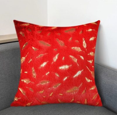 Luxury Long Fur Foil print Valvet Cushions Cover 16″ x 16″ 1040362