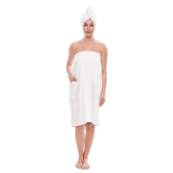 Texere Women’s Terry Cloth Body Wrap – White
